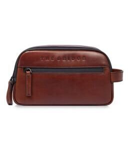 Damiano - Trousse de toilette en cuir, marron