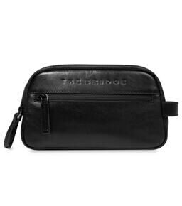 Damiano - Trousse de toilette en cuir, noir