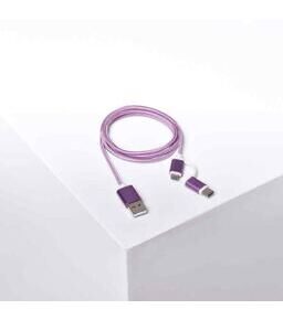 câble de charge 2 en 1 en Violett