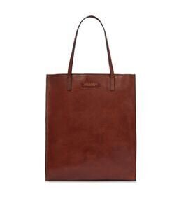 Mirra - Shopper Bag en cuir avec fermeture éclair, marron