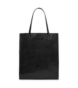 Mirra - Shopper Bag en cuir avec fermeture éclair, noir