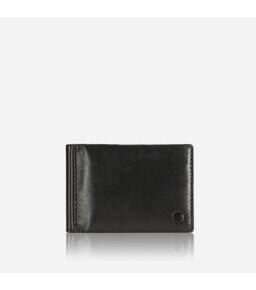 Leather Money Clip Wallet in Schwarz