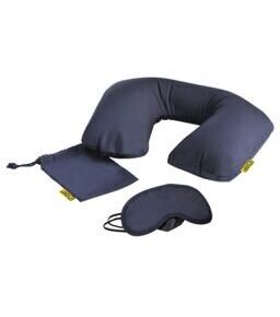 Ensemble de couchage de voyage gonflable en bleu