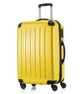 Alex, Valise rigide avec TSA surface brillante, jaune