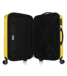 Alex, Valise rigide avec TSA surface brillante, jaune