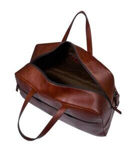 Damiano - Grand sac de sport en cuir, marron