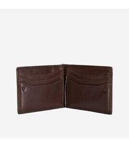 Leather Money Clip Wallet in Mocha