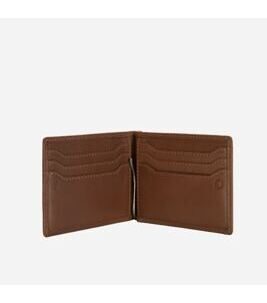 Leather Money Clip Wallet in Tan