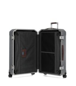 PQ-Light - Ultra Slim Trolley à coque dure de taille moyenne Noir/cuir