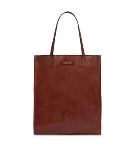 Mirra - Shopper Bag en cuir avec fermeture éclair, marron