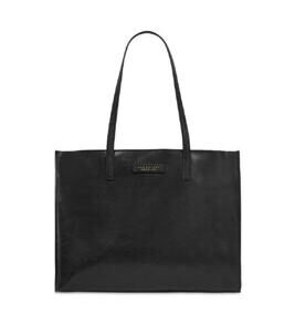 Mirra - Shopper en cuir avec fermeture éclair, noir