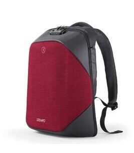 Tekniko BIG - Sac à dos avec serrure à combinaison, port USB et câble antivol en rouge