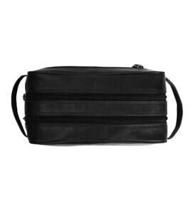 Stacey - Trousse de toilette en cuir, noir