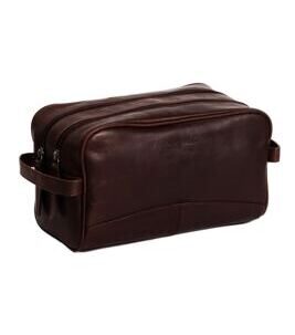 Stacey - Trousse de toilette en cuir, marron