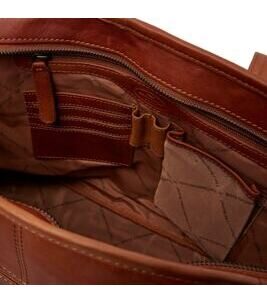 Monza - Shopper 14" cuir, Cognac