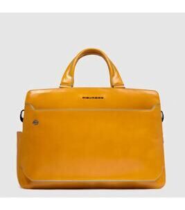 Blue Square - Sacoche pour ordinateur portable 15,6" en cuir jaune