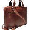 Sacoche pour ordinateur portable pleine peau de vache 41 cm cognac 1