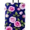 Housse de valise violette avec roses roses Moyen (55-60 cm) 1