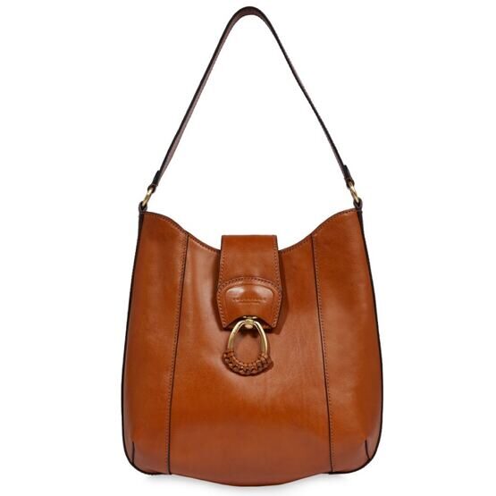 Erica - Sac hobo en cuir, cognac