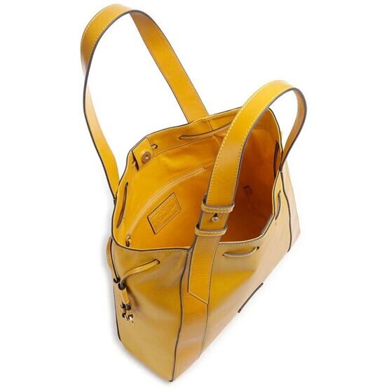 Carlotta - Shopper en cuir, jaune