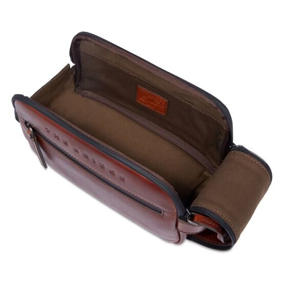 Damiano - Trousse de toilette en cuir, marron