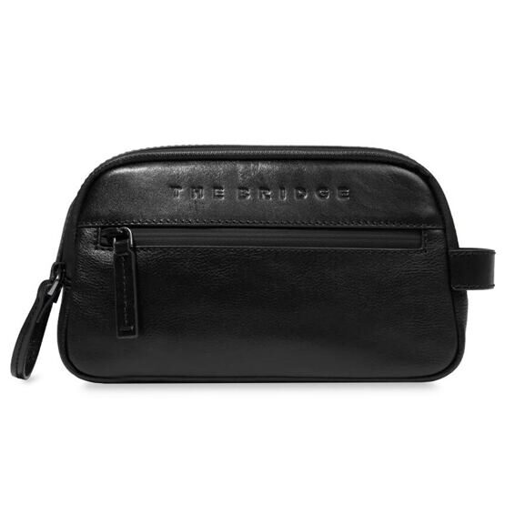 Damiano - Trousse de toilette en cuir, noir