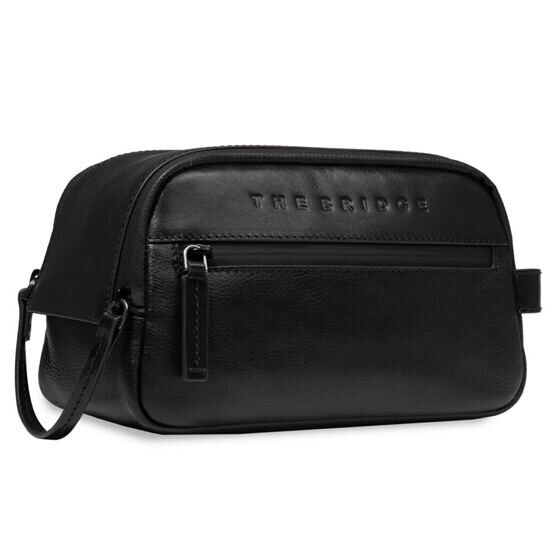 Damiano - Trousse de toilette en cuir, noir