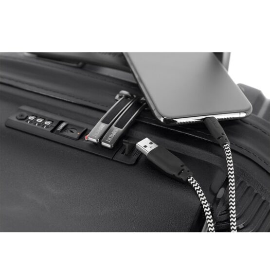 IP1 - Chariot à 4 roues S avec port USB, Lava Black