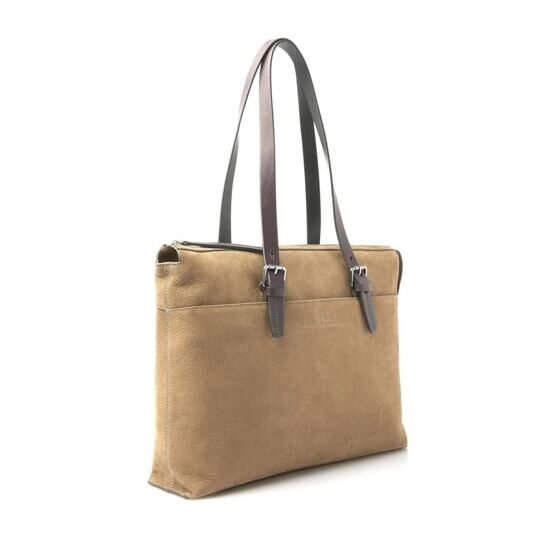 Sac à bandoulière Nubuck 15.6&quot; en taupe