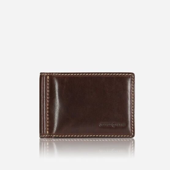 Leather Money Clip Wallet in Mocha