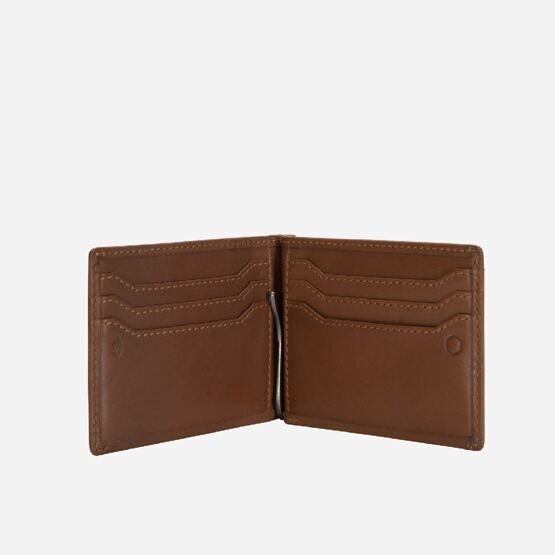 Leather Money Clip Wallet in Tan