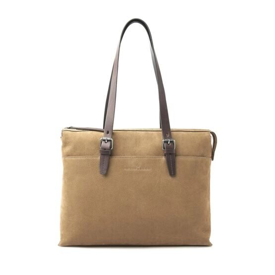 Sac à bandoulière Nubuck 15.6&quot; en taupe