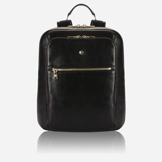 Paris - Sac à dos en cuir pour ordinateur portable 13&quot;, noir