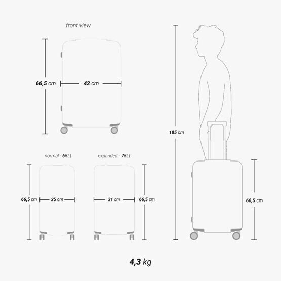 AirGround - Trolley M Extensible, Noir