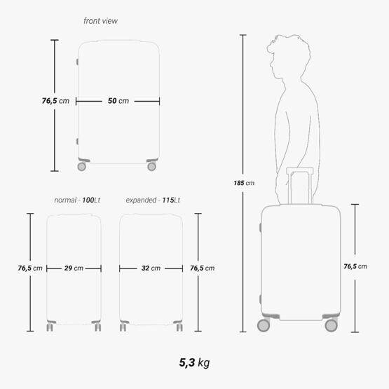 AirGround - Trolley L Extensible, Noir