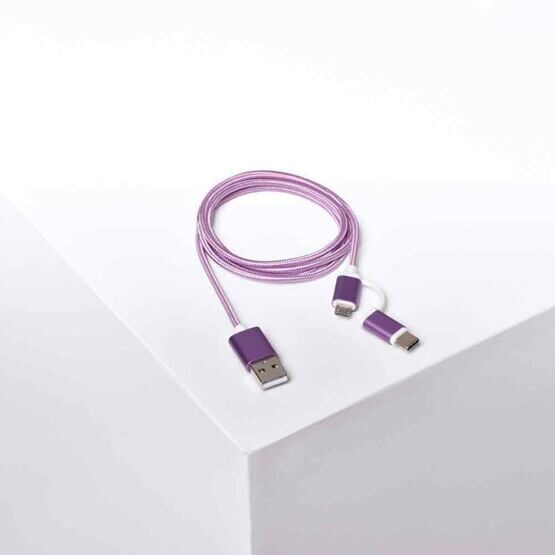 câble de charge 2 en 1 en Violett