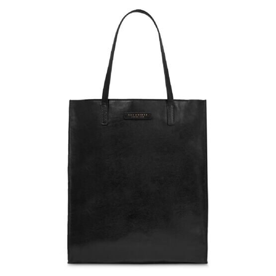 Mirra - Shopper Bag en cuir avec fermeture éclair, noir