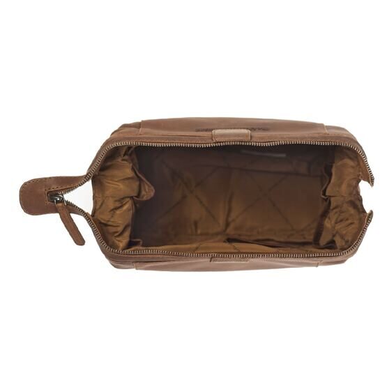 Vince - Trousse de toilette en cuir, cognac