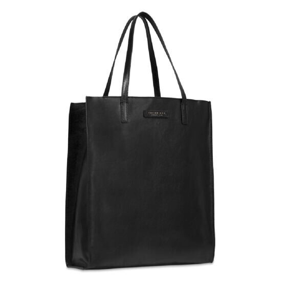 Mirra - Shopper Bag en cuir avec fermeture éclair, noir