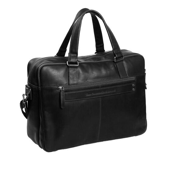 Misha - Sacoche pour ordinateur portable 17&quot; en cuir, noir