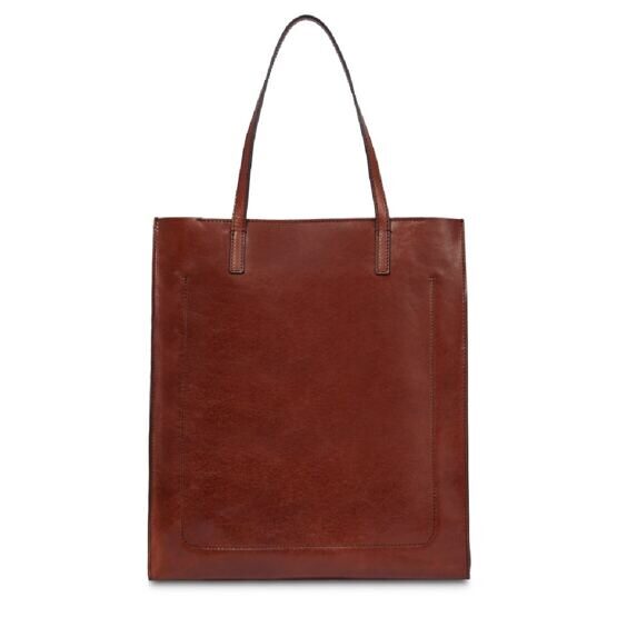 Mirra - Shopper Bag en cuir avec fermeture éclair, marron