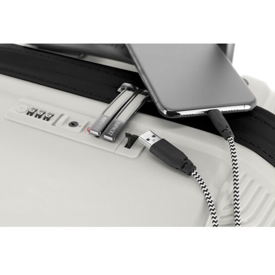 IP1 - Chariot à 4 rayons avec port USB, blanc polaire