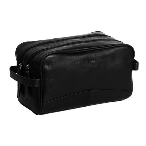 Stacey - Trousse de toilette en cuir, noir