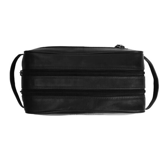 Stacey - Trousse de toilette en cuir, noir