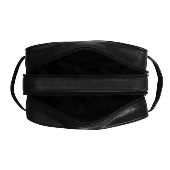 Stacey - Trousse de toilette en cuir, noir