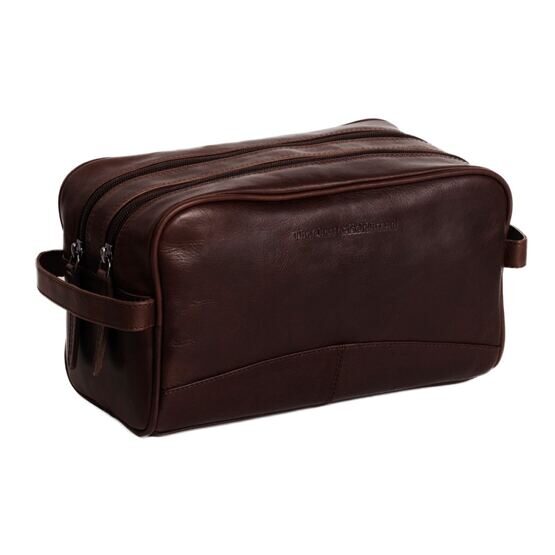 Stacey - Trousse de toilette en cuir, marron