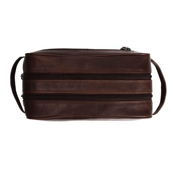 Stacey - Trousse de toilette en cuir, marron