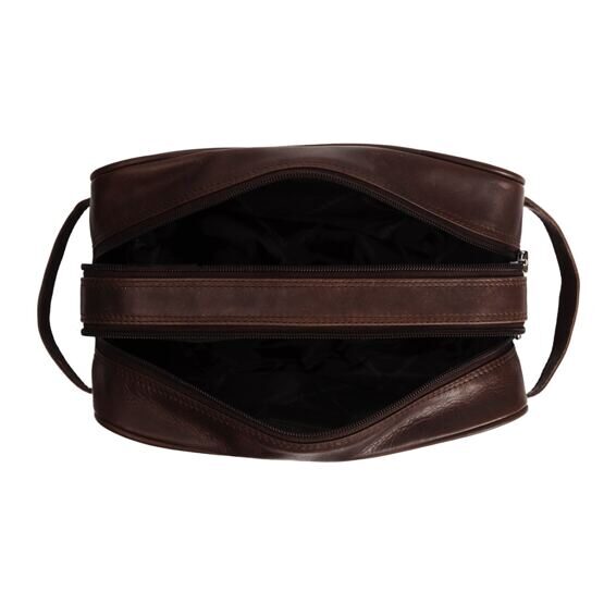 Stacey - Trousse de toilette en cuir, marron