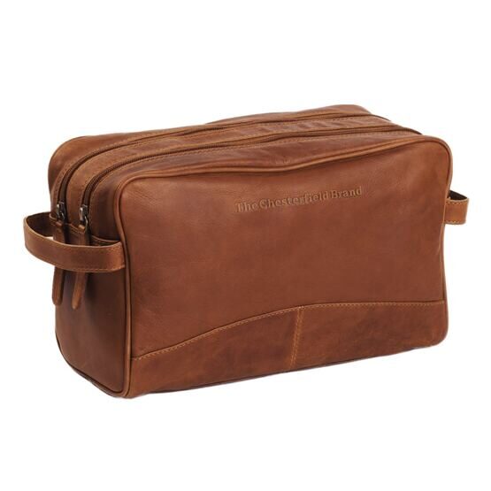 Stefan - Trousse de toilette en cuir, cognac