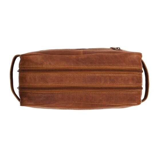 Stefan - Trousse de toilette en cuir, cognac